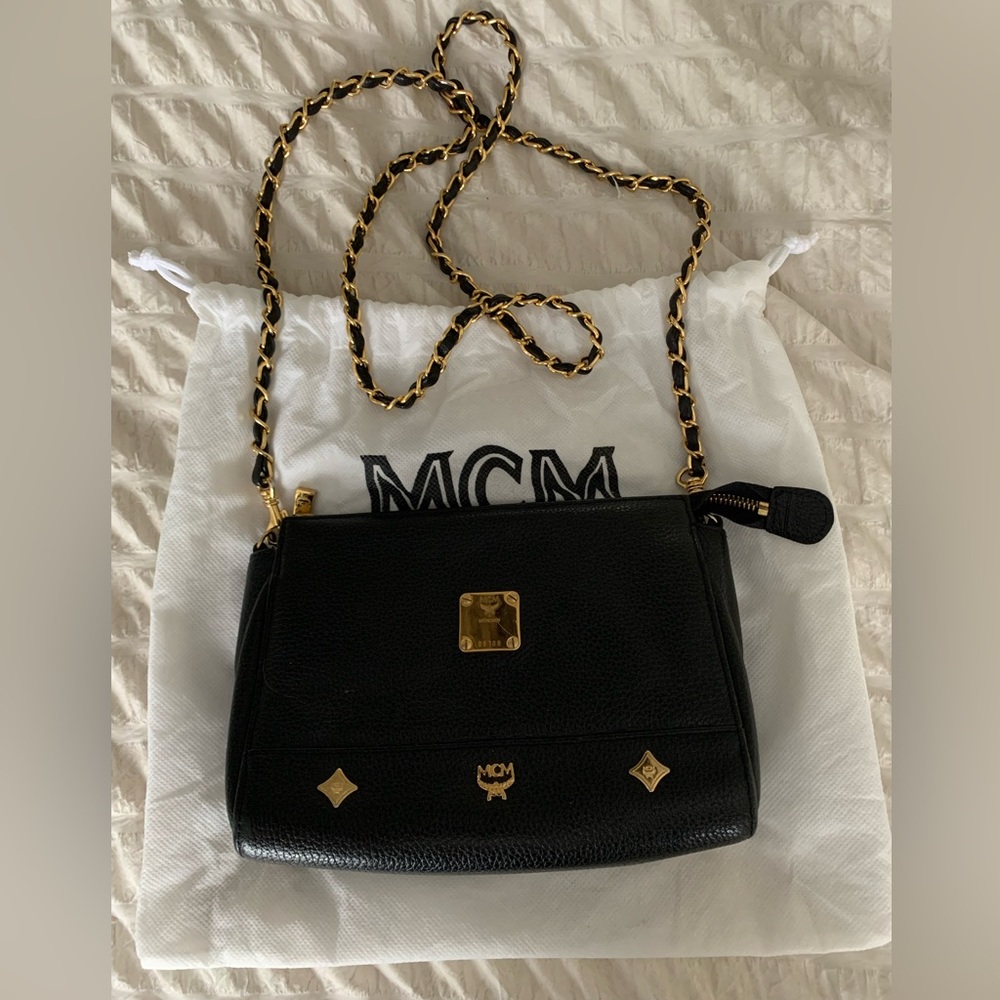 MCM black small crossbody bag authentic